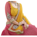 Triveni Superb Pink Colored Border Worked Net Jacquard Lehenga Choli